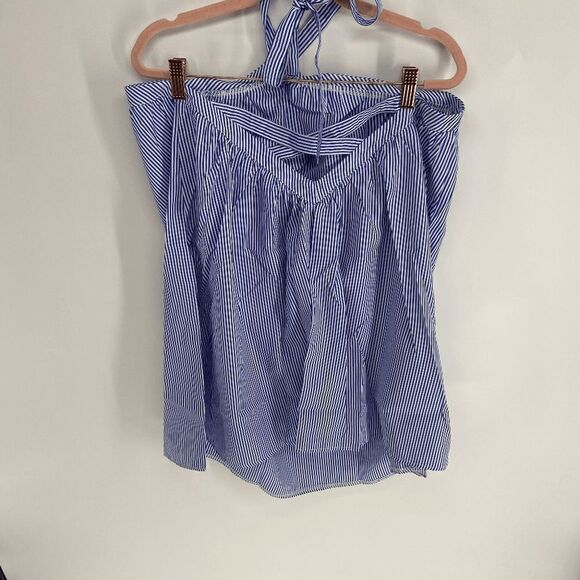 Zeagoo Women's Blue White Stripe Halter Top Size Small NWT - Picture 4 of 5